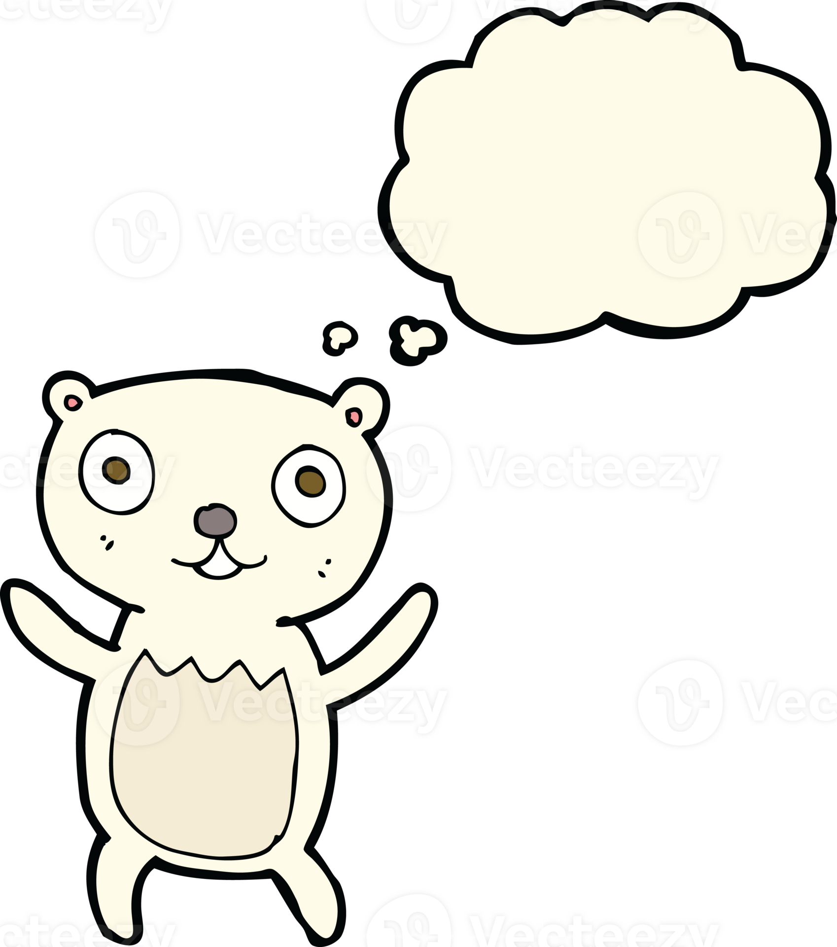 cartoon polar bear cub with thought bubble 43396742 PNG 
