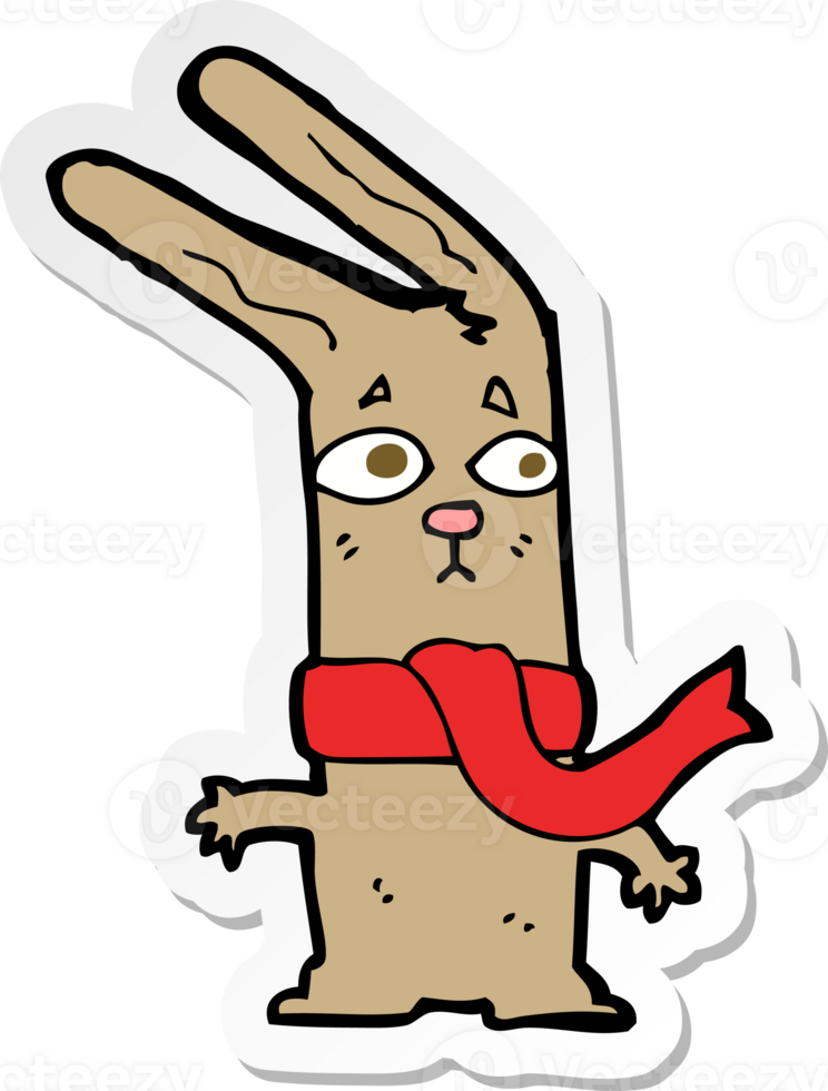 sticker of a cartoon rabbit png