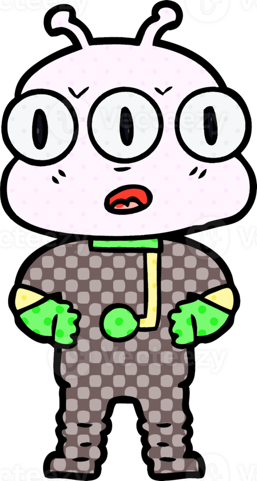 cartoon three eyed alien png