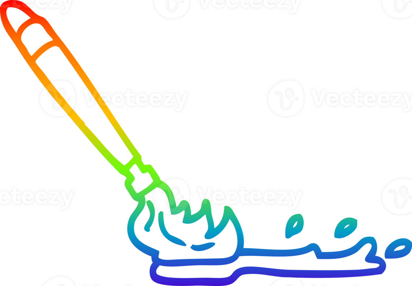 arc en ciel pente ligne dessin de une dessin animé peindre brosse png