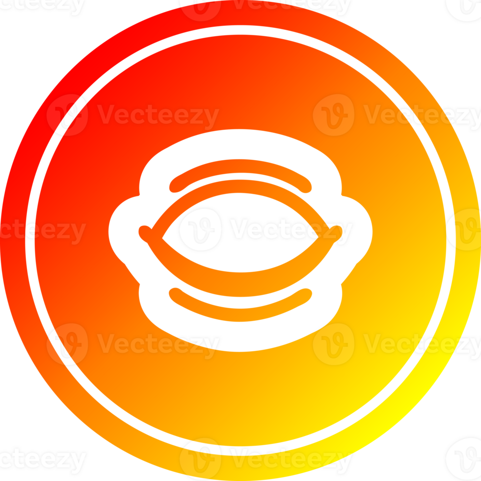 closed eye circular icon with warm gradient finish png