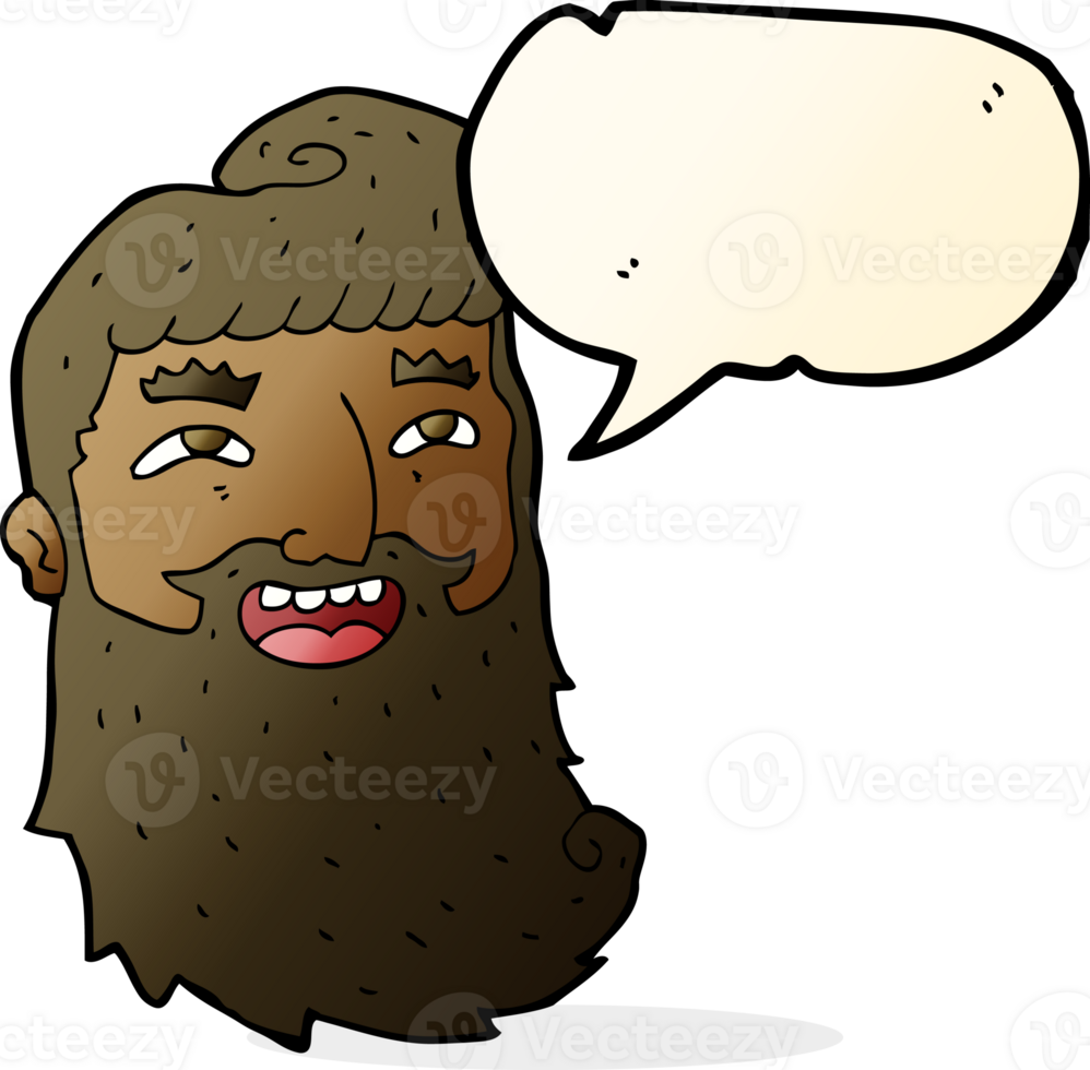 cartoon man with beard laughing with speech bubble png