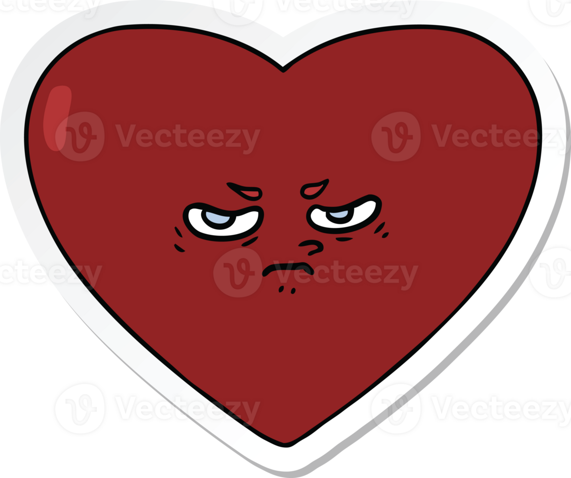 sticker of a cartoon heart png