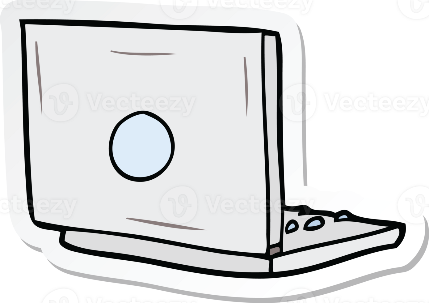 sticker of a cartoon laptop computer png