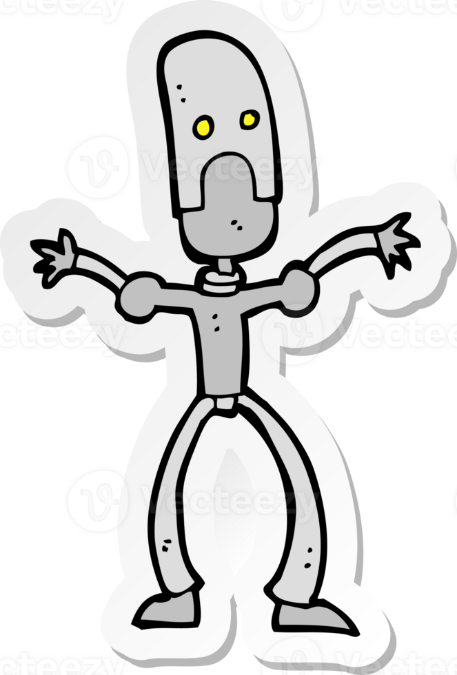 sticker of a cartoon funny robot png