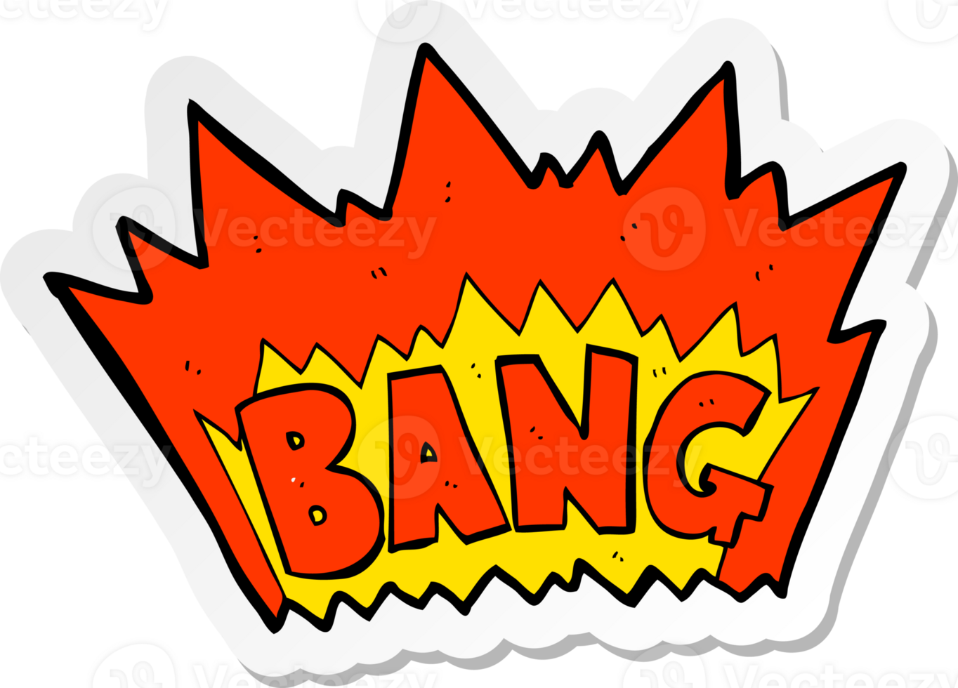 sticker of a cartoon explosion png