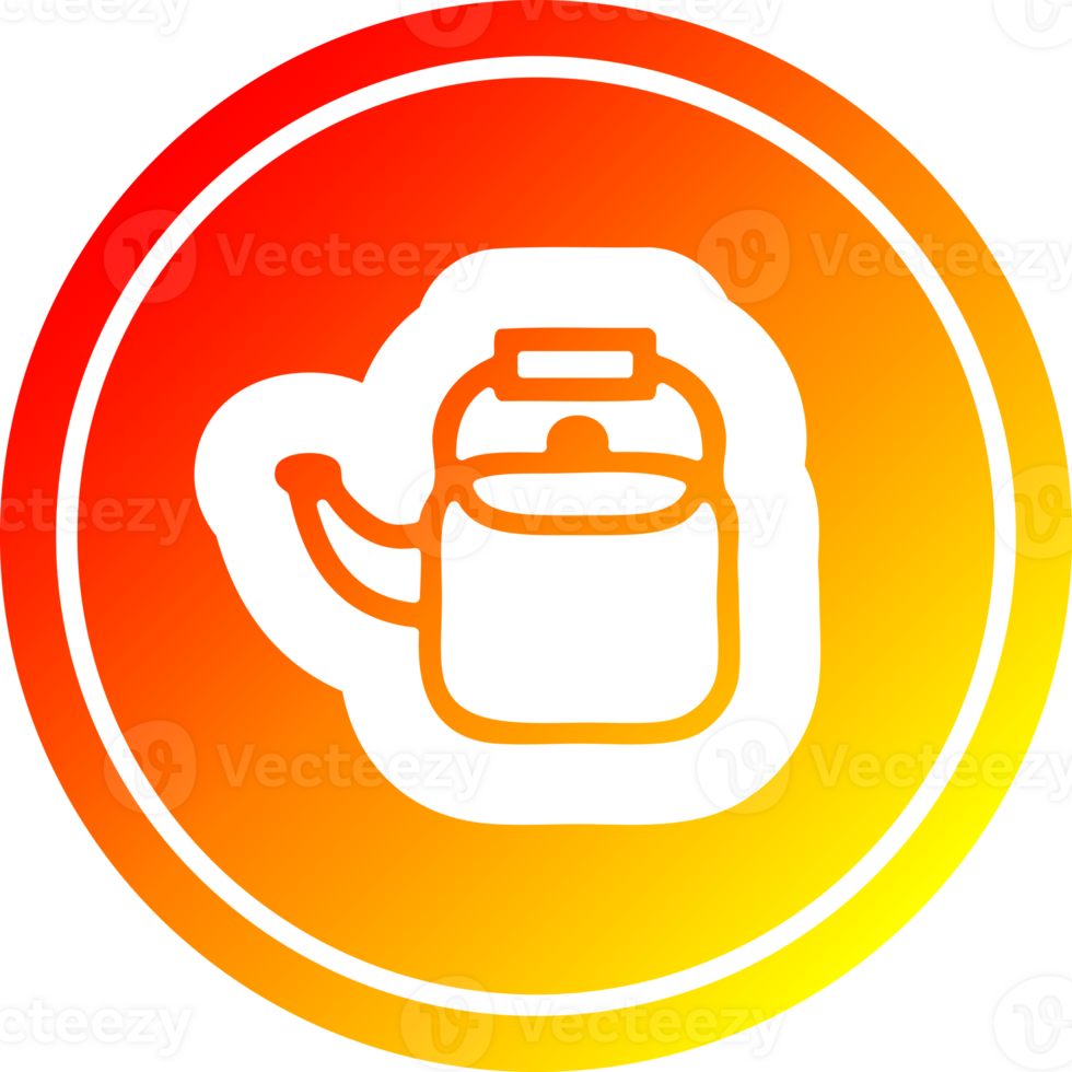 kitchen kettle circular icon with warm gradient finish png