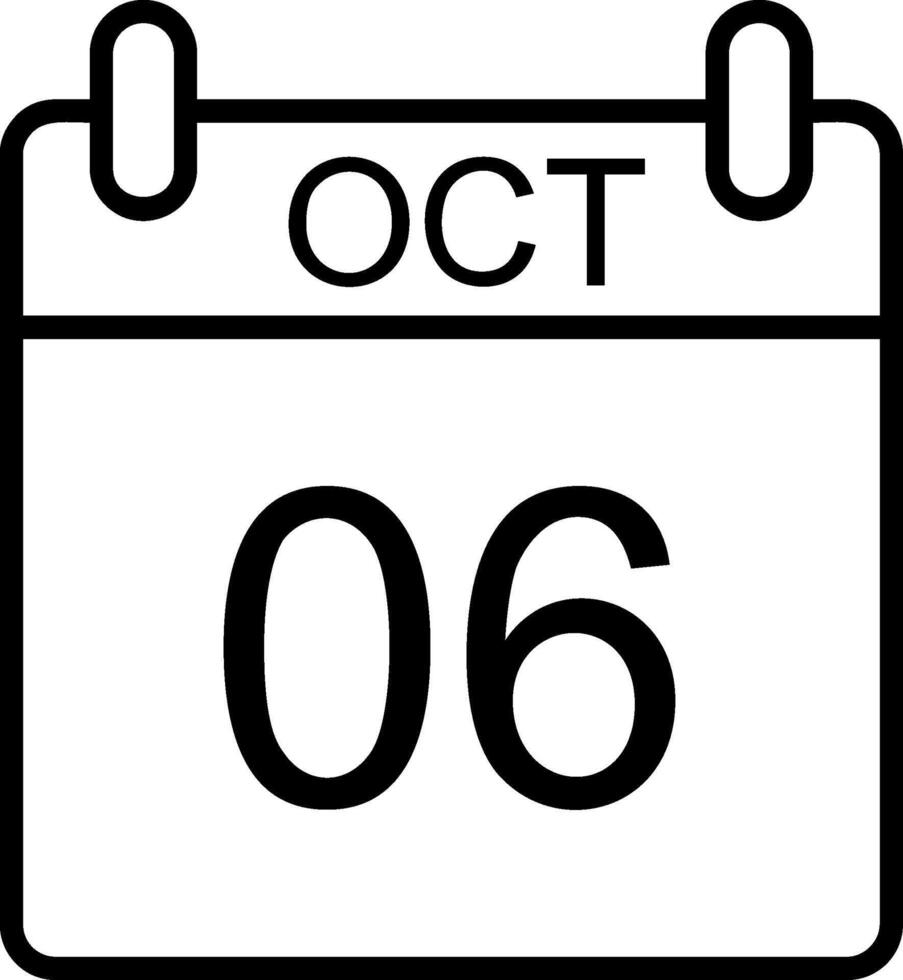 October Line Icon Design vector