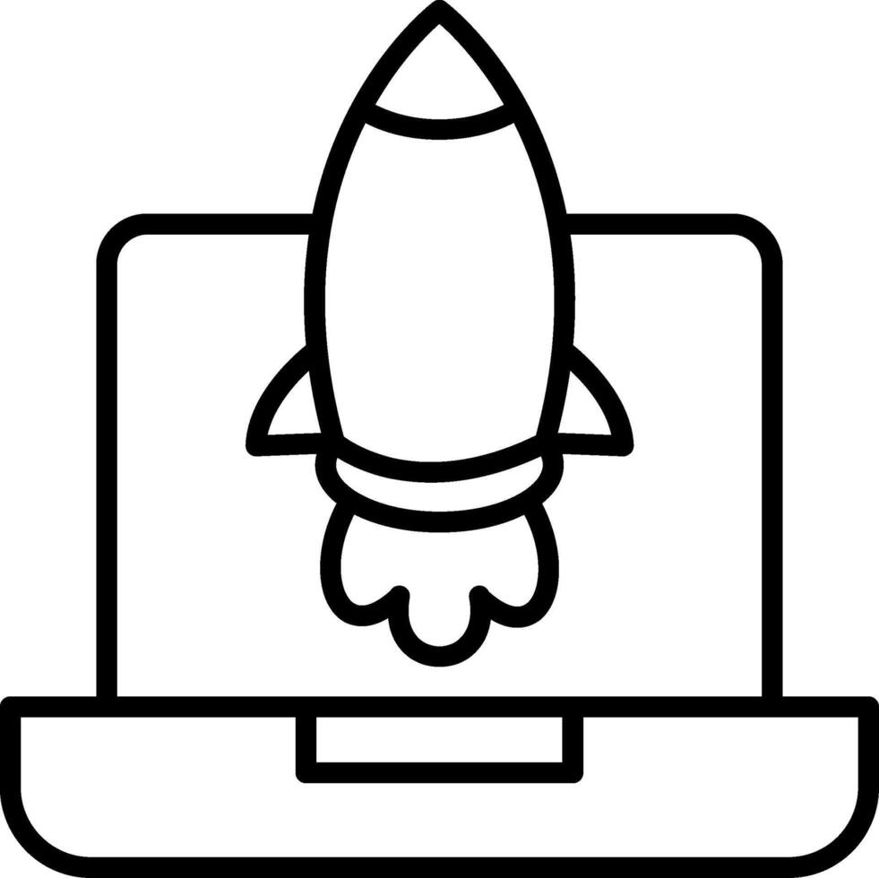 Launch Line Icon Design vector