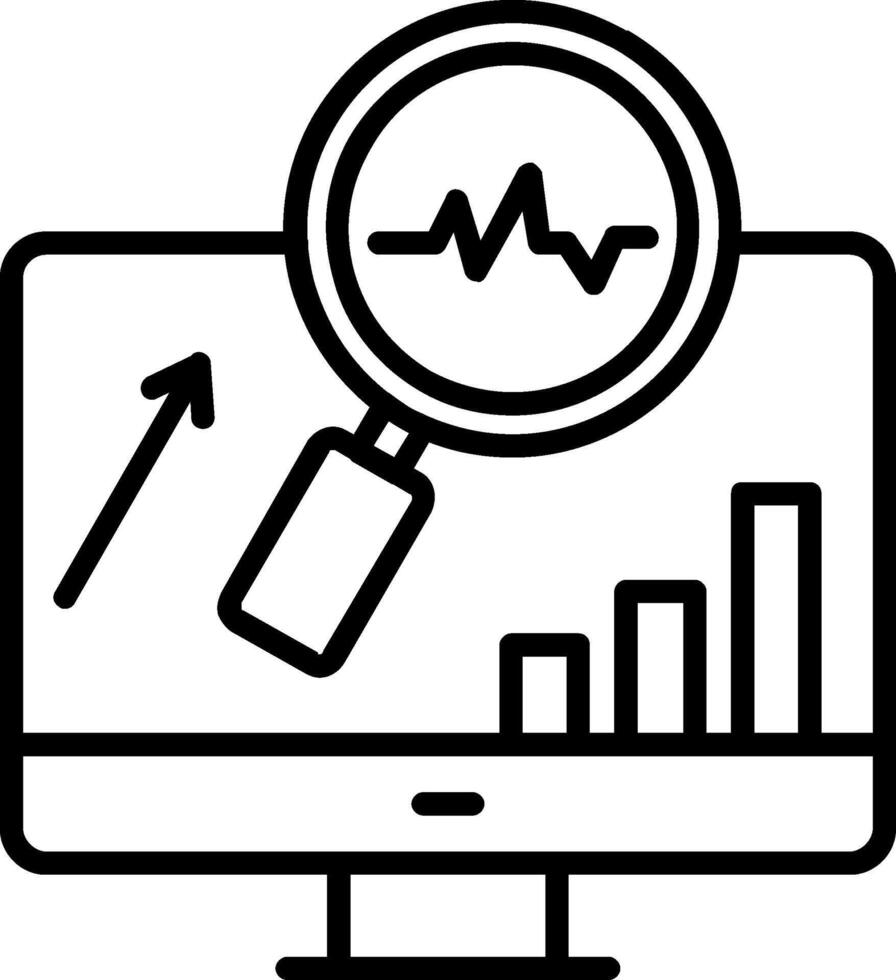 System Monitoring Line Icon Design vector
