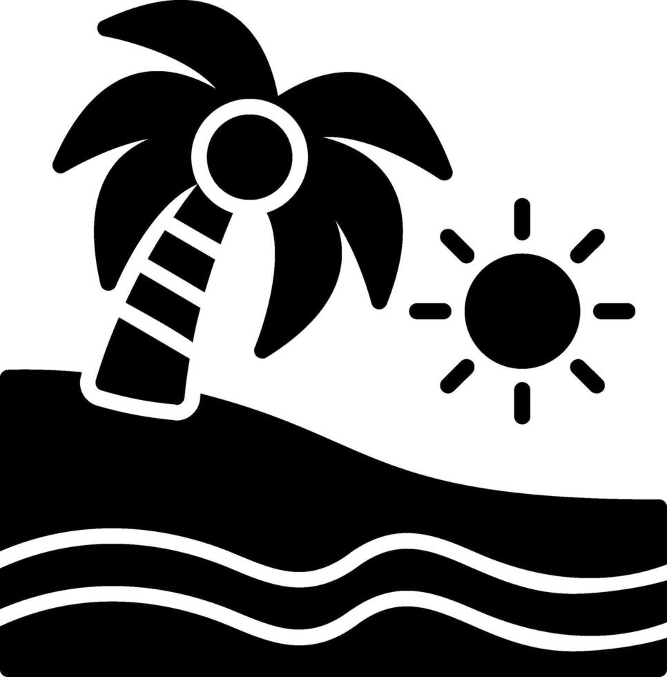 Beach Glyph Icon Design vector
