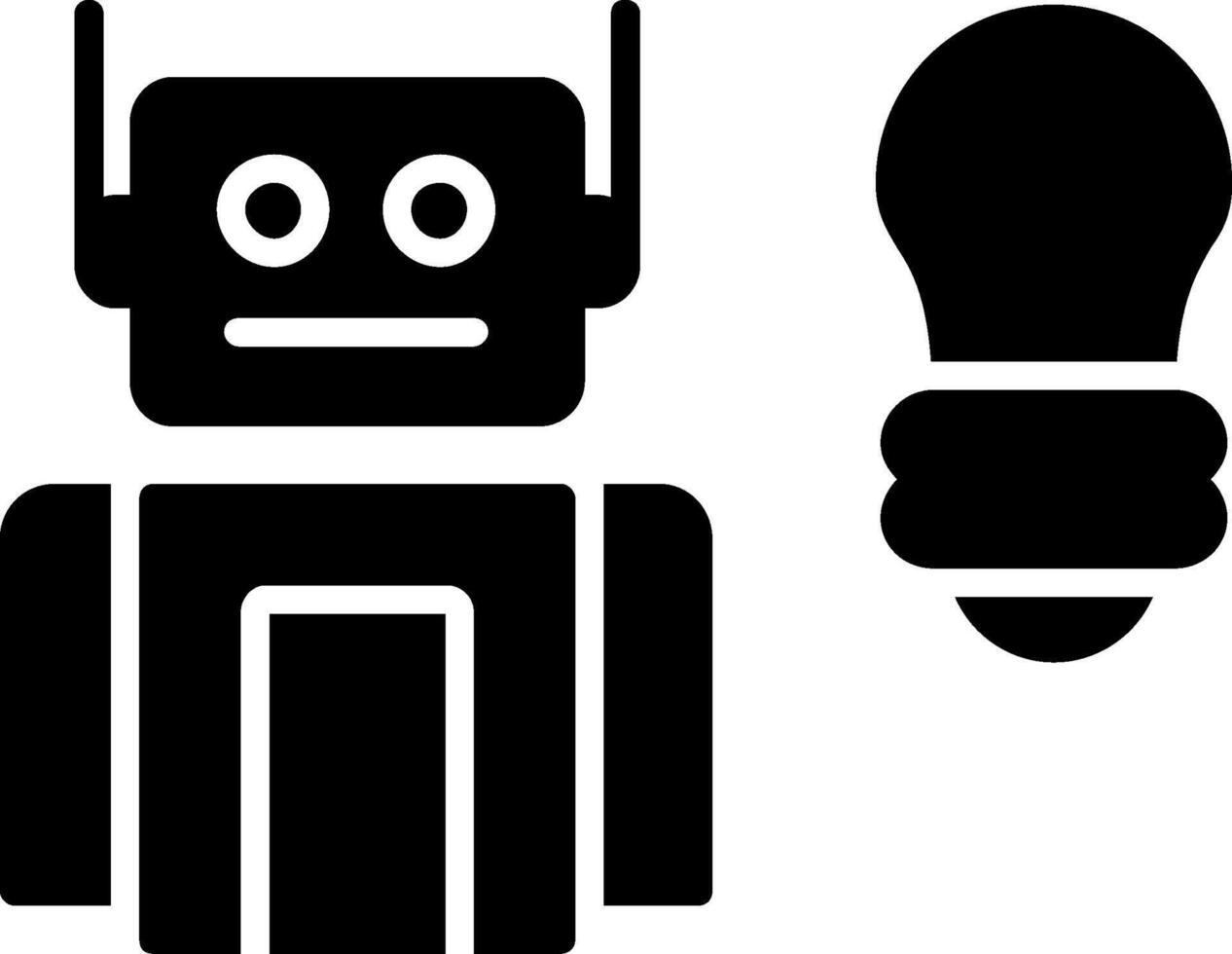 Robot Glyph Icon Design vector