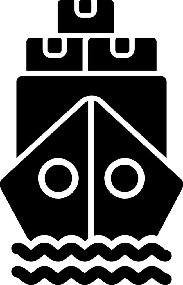 Ship By Sea Glyph Icon Design vector