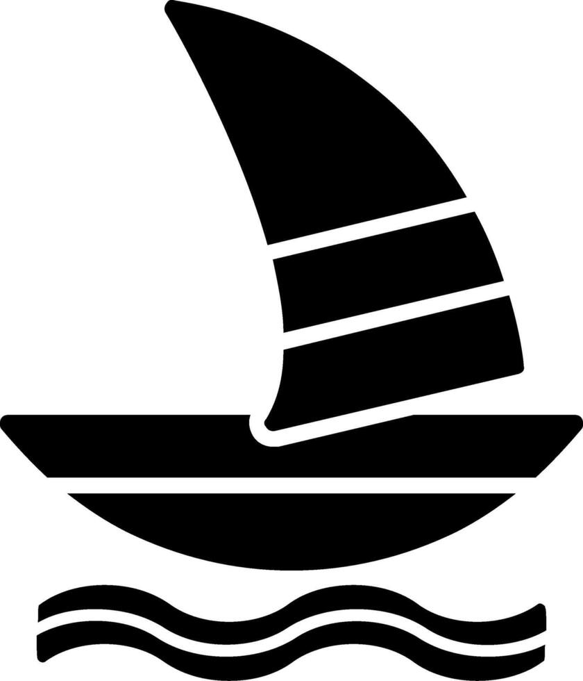 Windsurf Glyph Icon Design vector