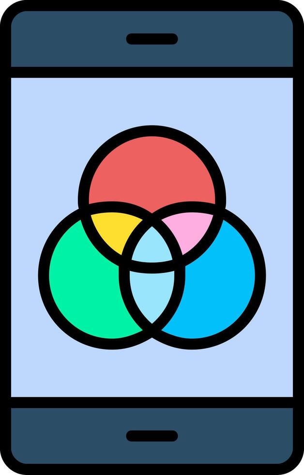 Color Scheme Line Filled Icon vector