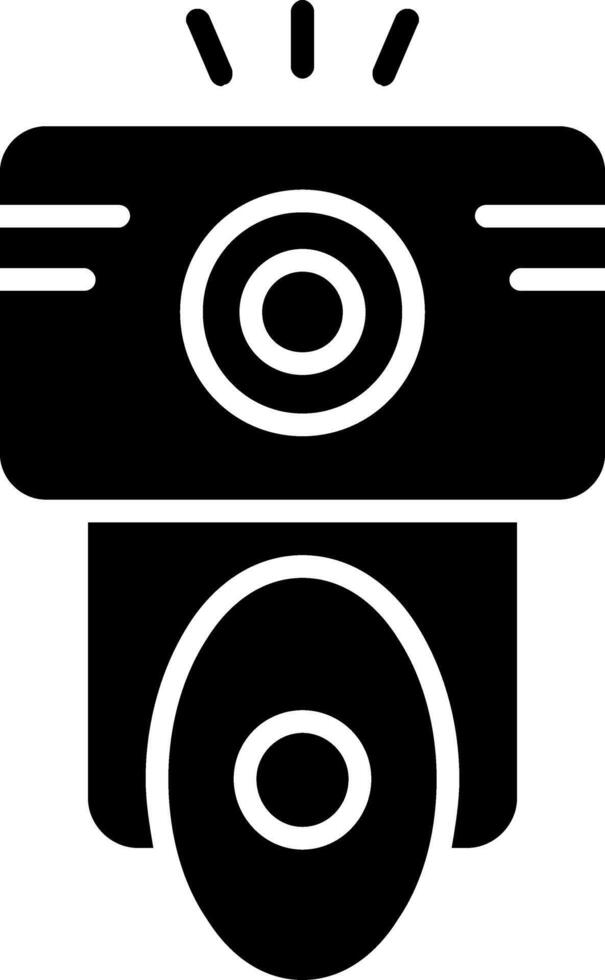 Camera Flash Glyph Icon Design vector