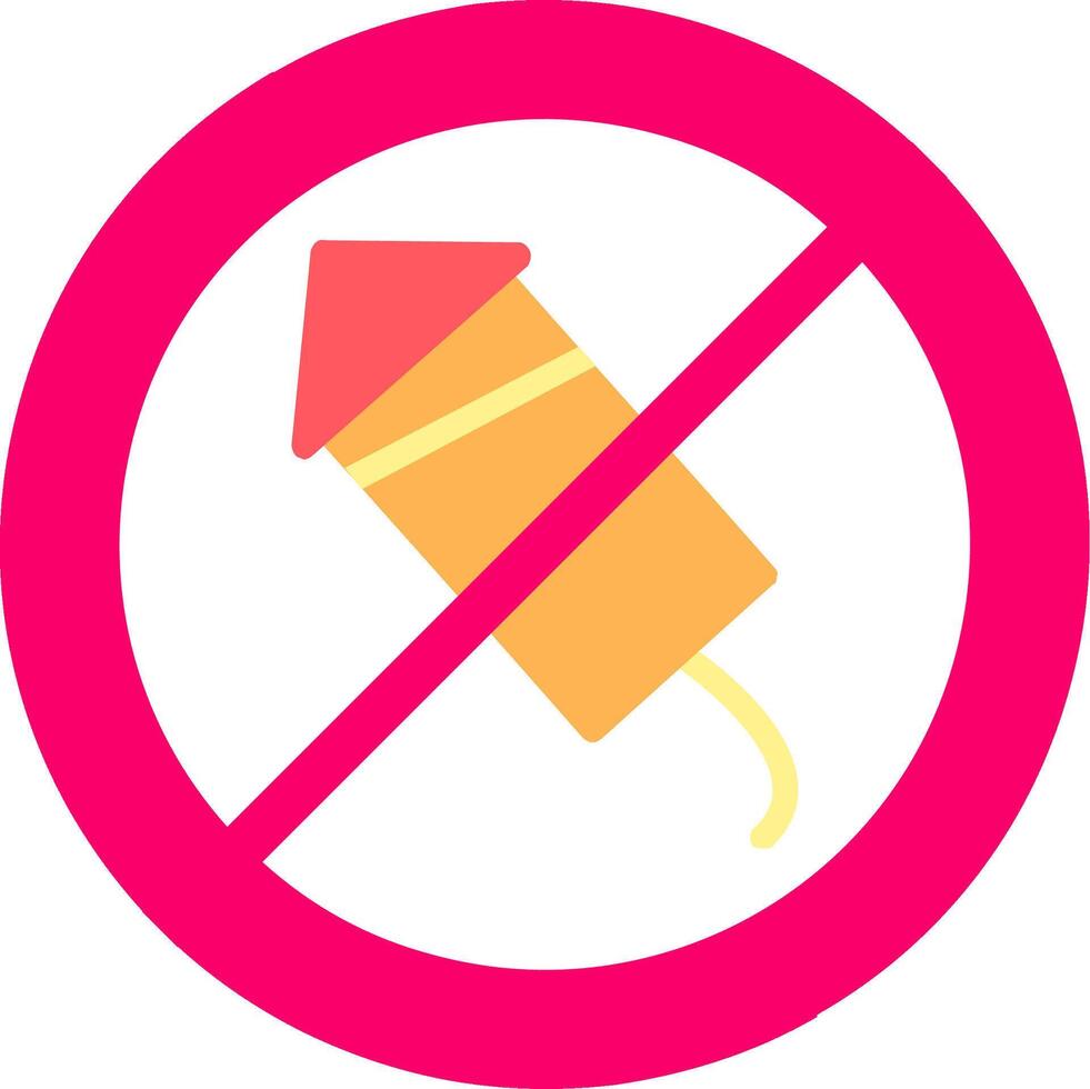 No Firework Flat Icon Design vector