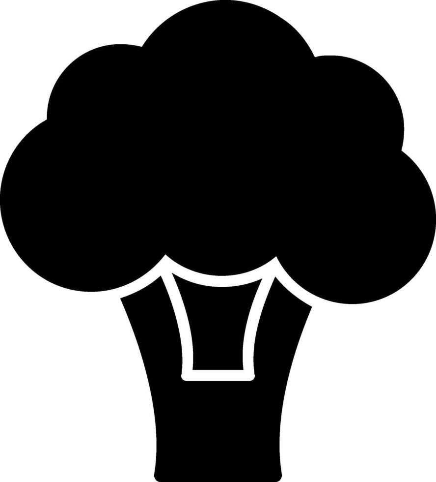 Broccoli Glyph Icon Design vector