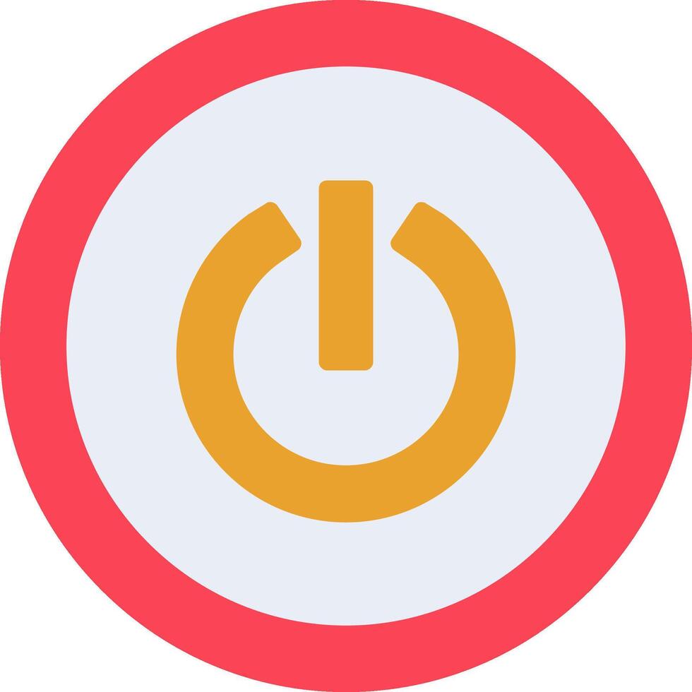 Power Button Flat Icon Design vector