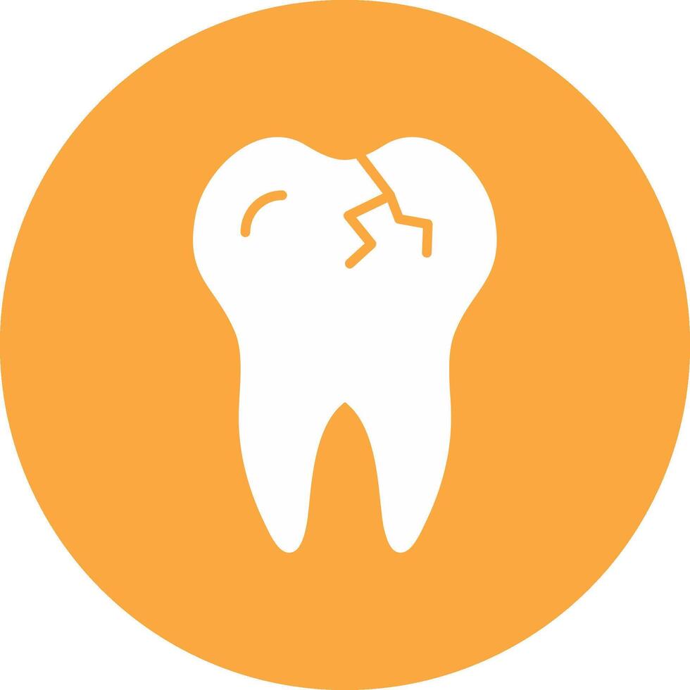 Broken Tooth Glyph Multi Circle Icon vector