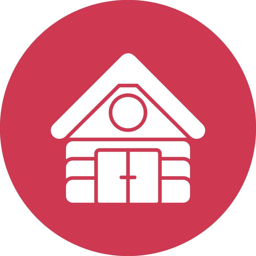 Cabin Glyph Multi Circle Icon vector