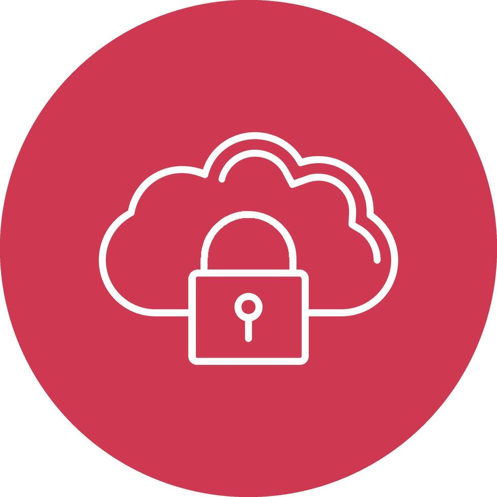 Cloud Security Line Multi Circle Icon vector