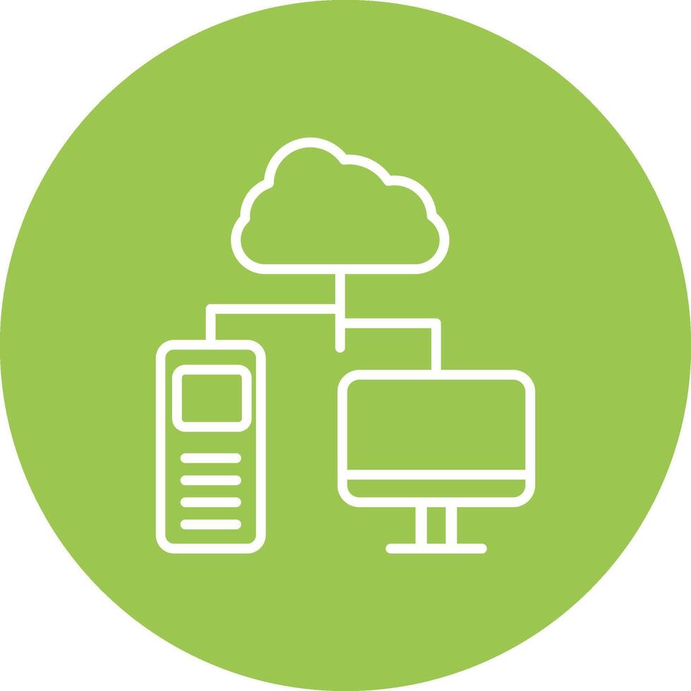Cloud Computing Line Multi Circle Icon vector