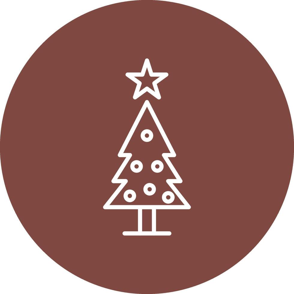 Christmas Tree Line Multi Circle Icon vector