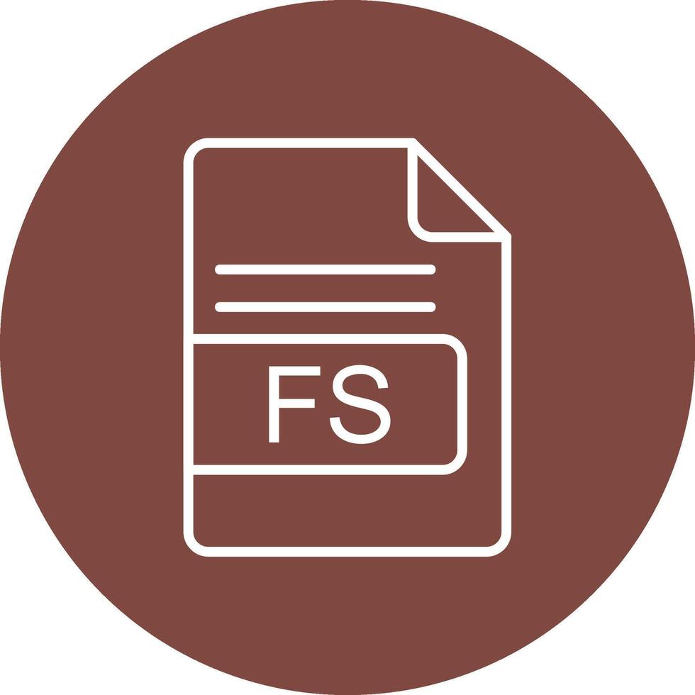 FS File Format Line Multi Circle Icon vector