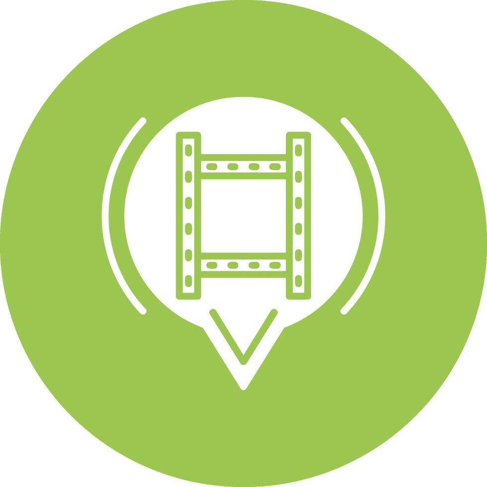 Film Glyph Multi Circle Icon vector