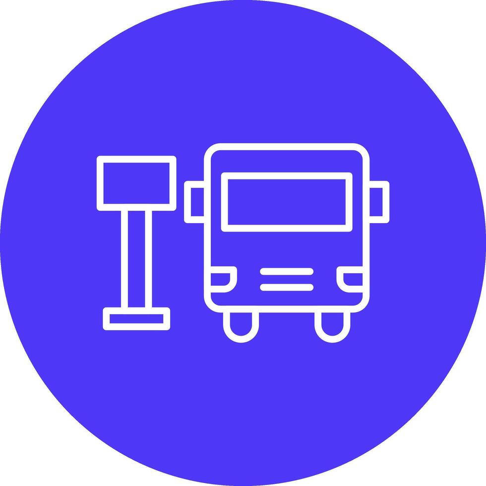 Bus Station Line Multi Circle Icon vector