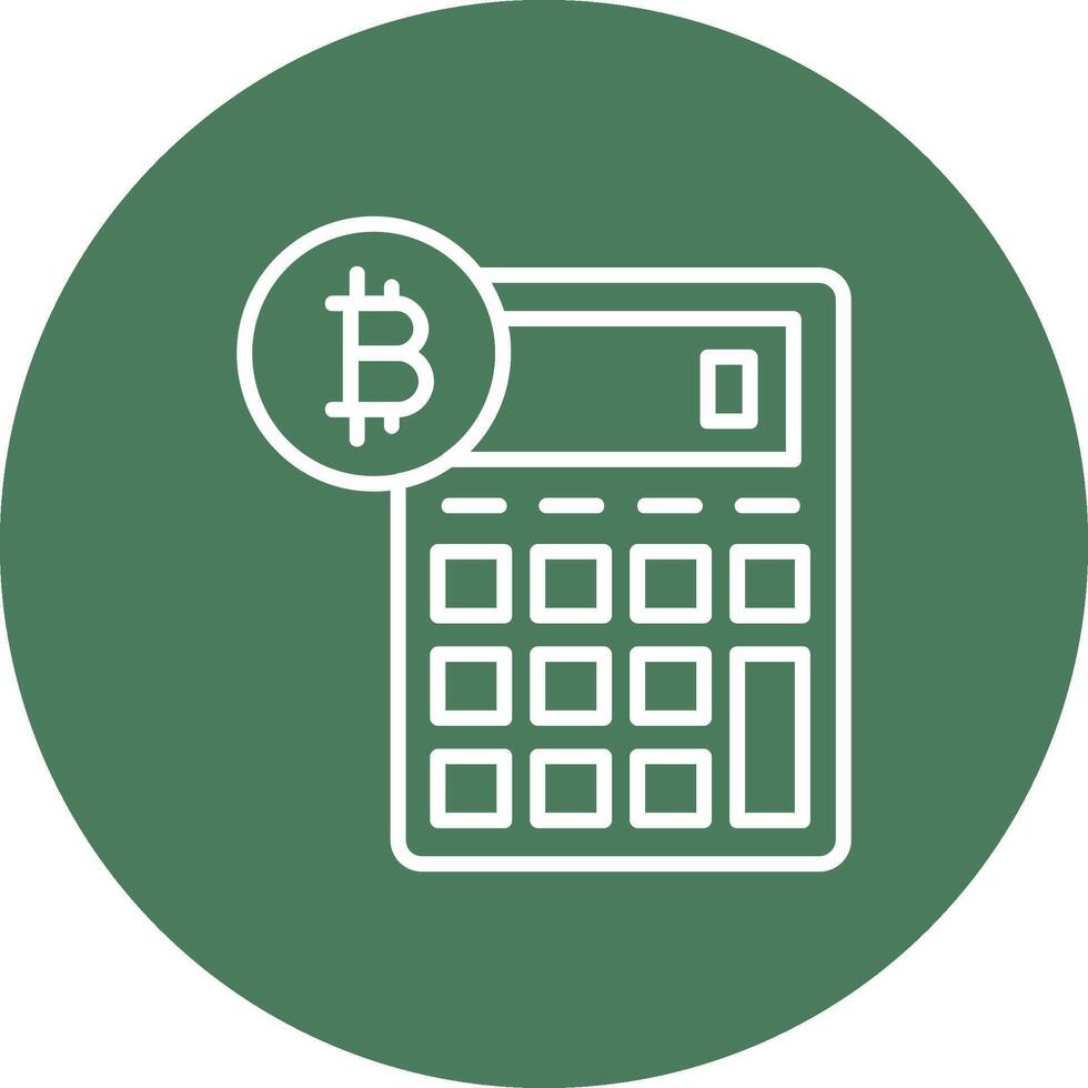 Bitcoin Calculator Line Multi Circle Icon vector