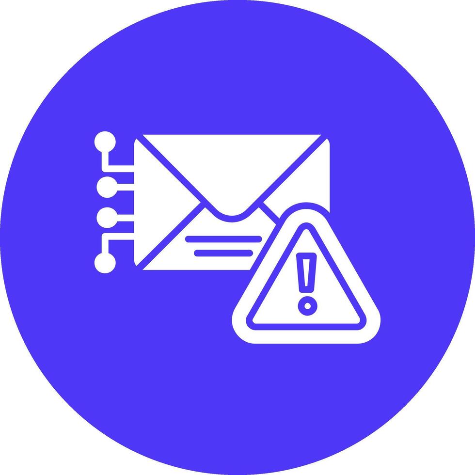Warning Mail Glyph Multi Circle Icon vector