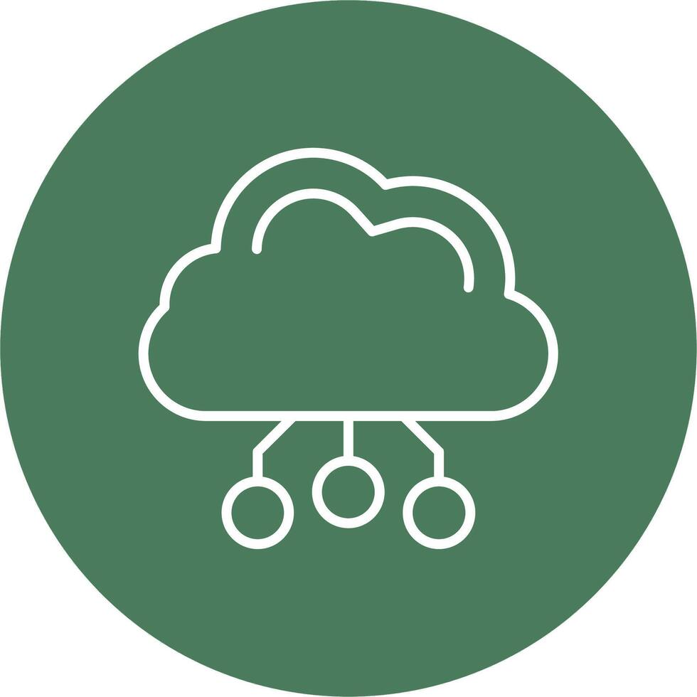 Digital Cloud Line Multi Circle Icon vector
