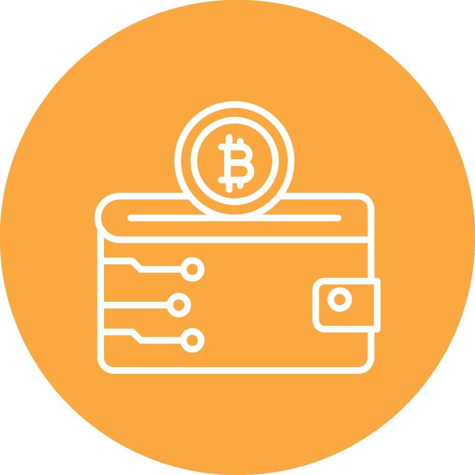 Cryptocurrency Wallet Line Multi Circle Icon vector