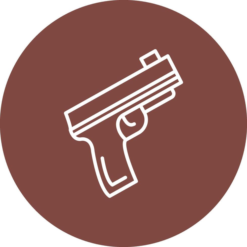 Pistol Line Multi Circle Icon vector