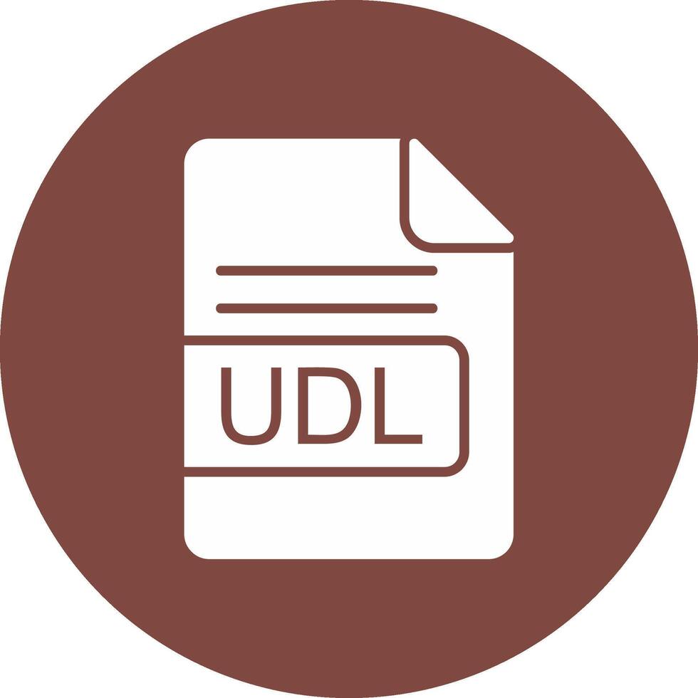 udl archivo formato glifo multi circulo icono vector