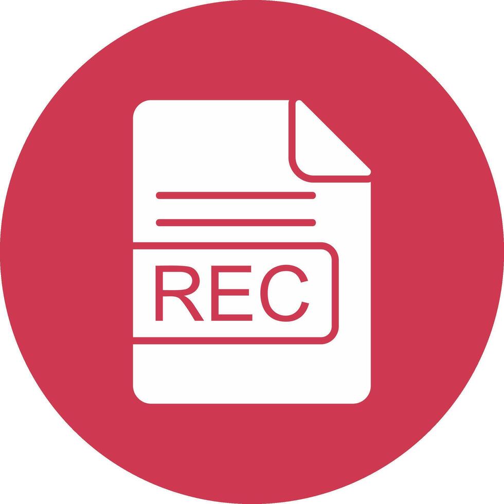 REC File Format Glyph Multi Circle Icon vector