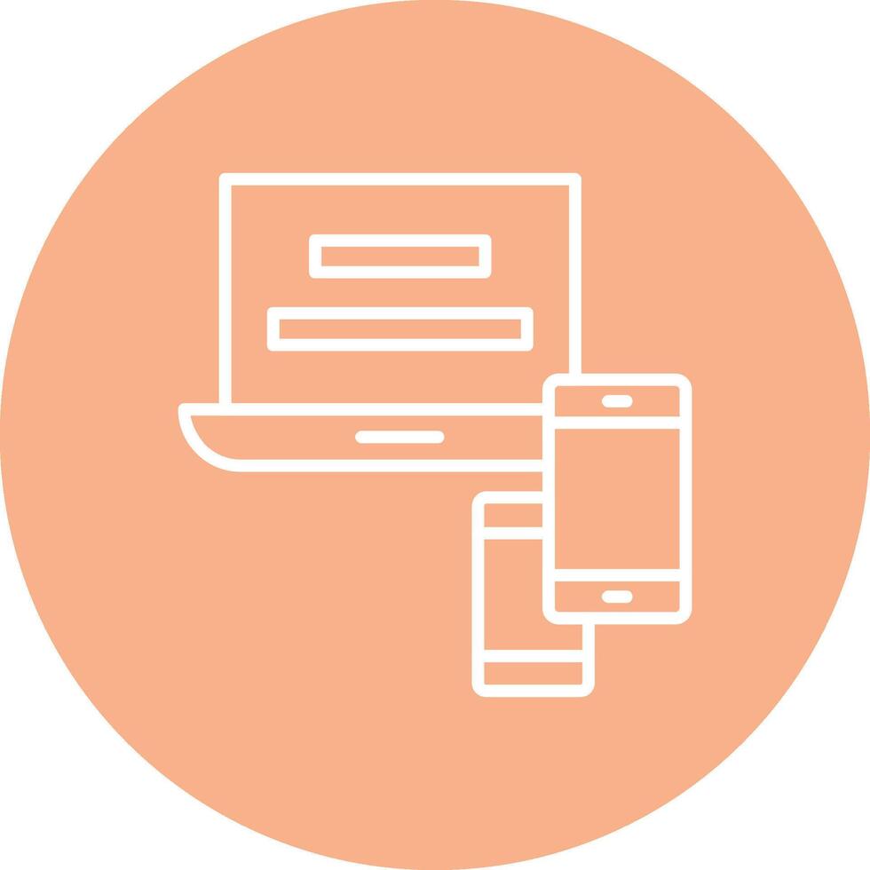 Responsive Website Line Multi Circle Icon vector