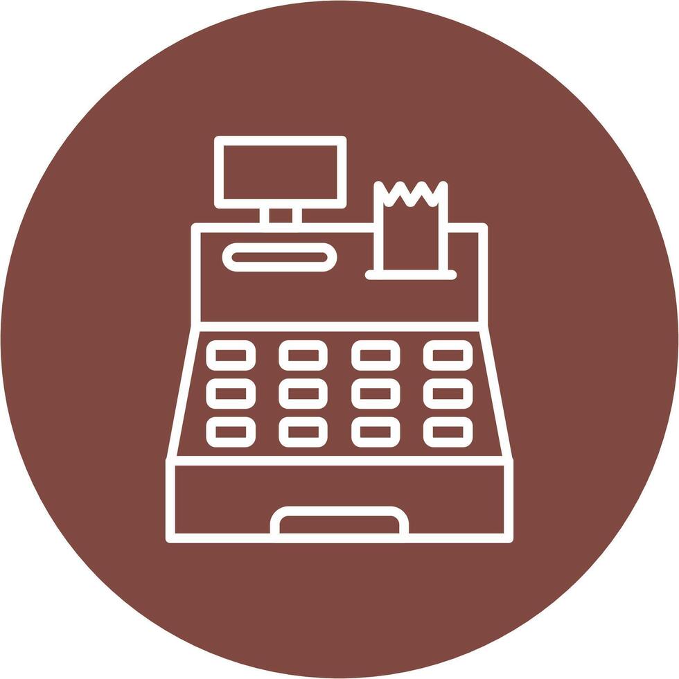 Cash Register Line Multi Circle Icon vector