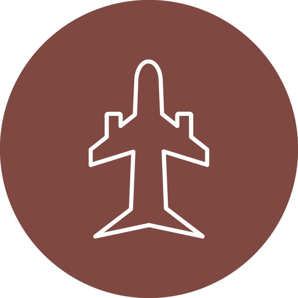 avión línea multi circulo icono vector