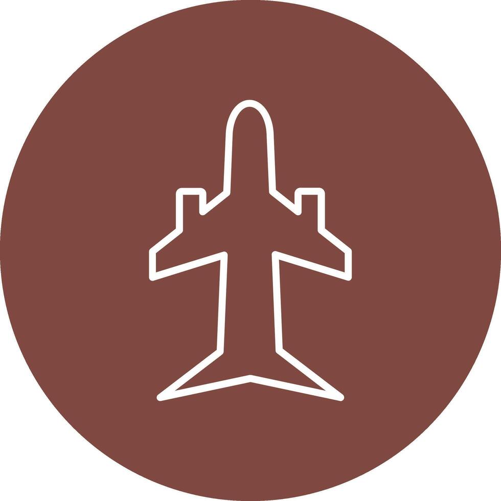 Plane Line Multi Circle Icon vector