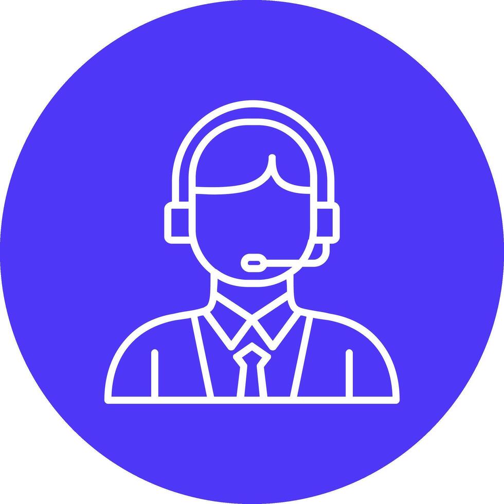Customer Service Line Multi Circle Icon vector