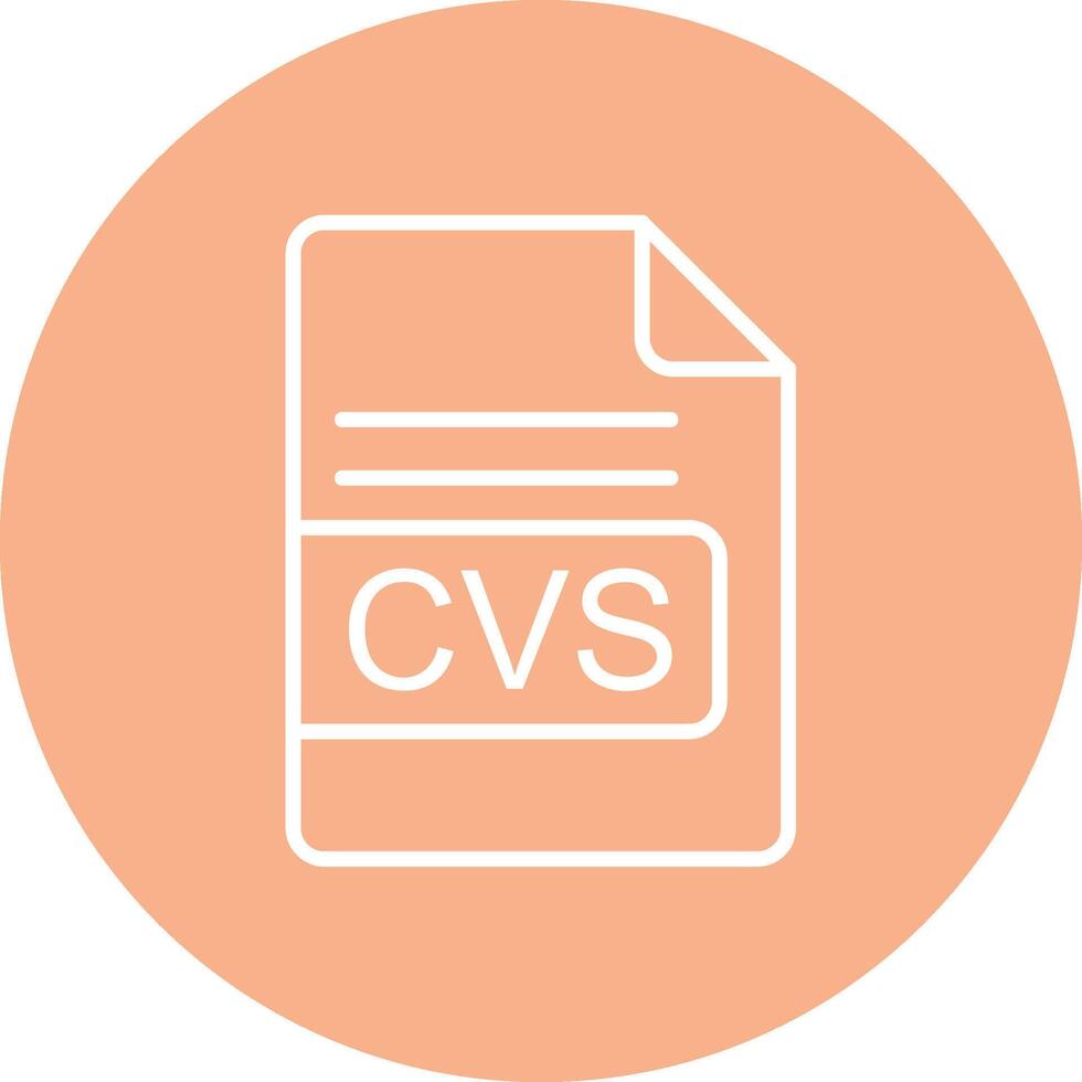 CVS File Format Line Multi Circle Icon vector