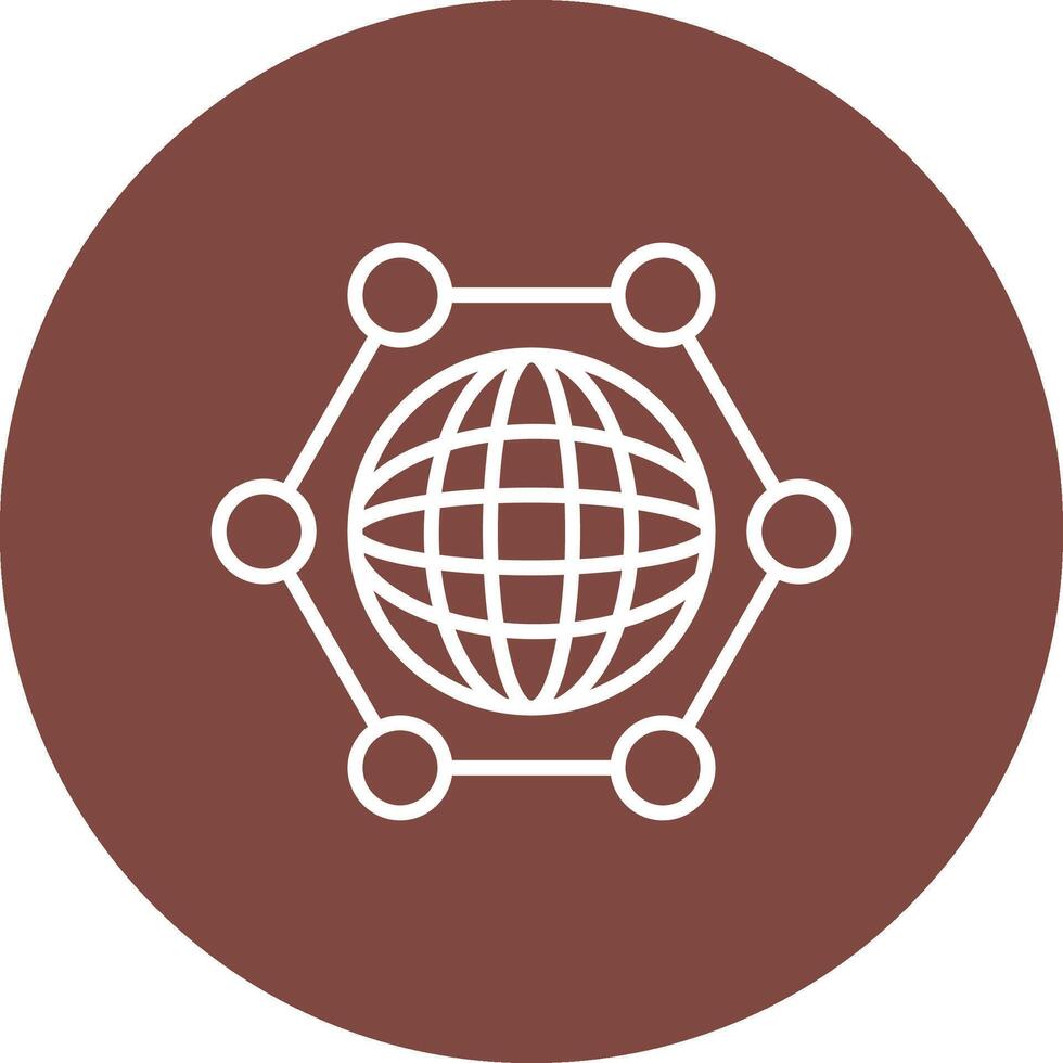 Global Snchronzation Line Multi Circle Icon vector