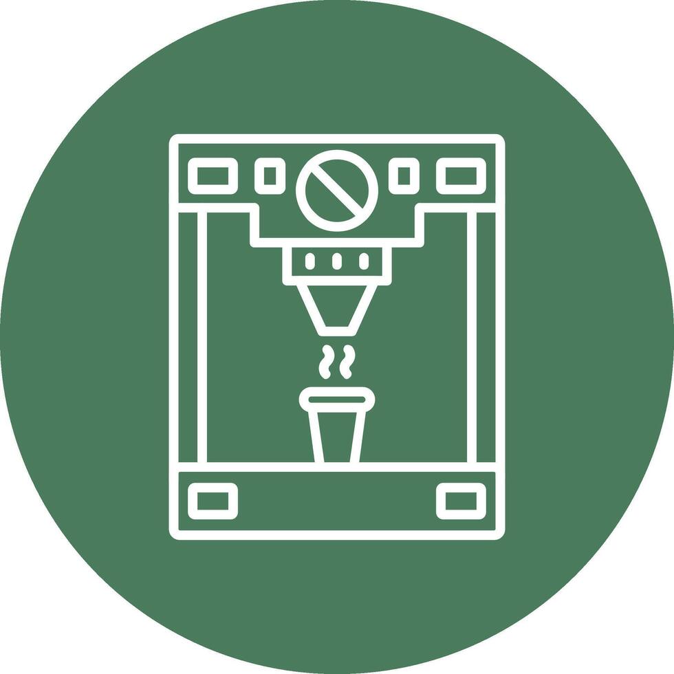 Coffee Machine Line Multi Circle Icon vector
