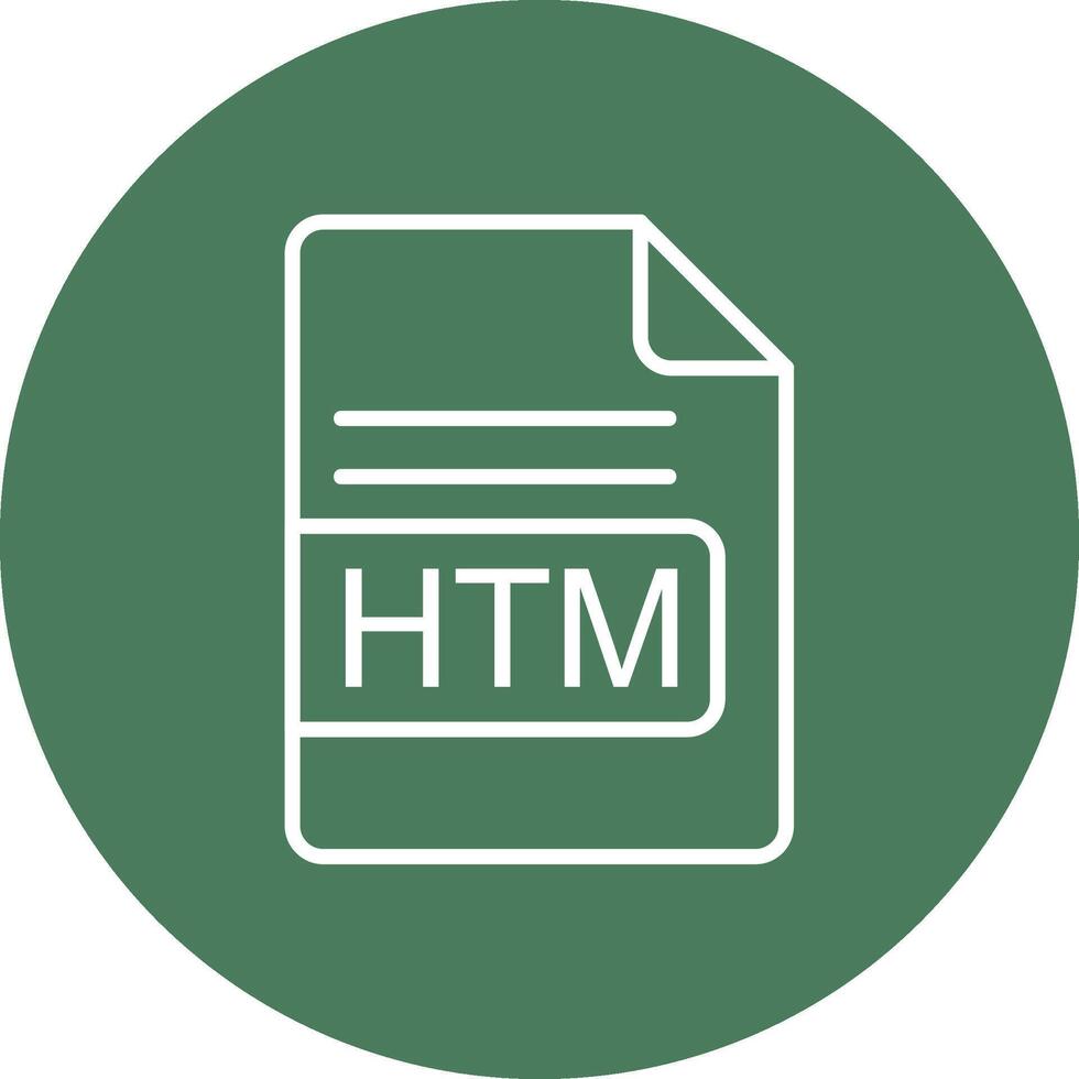 HTM File Format Line Multi Circle Icon vector