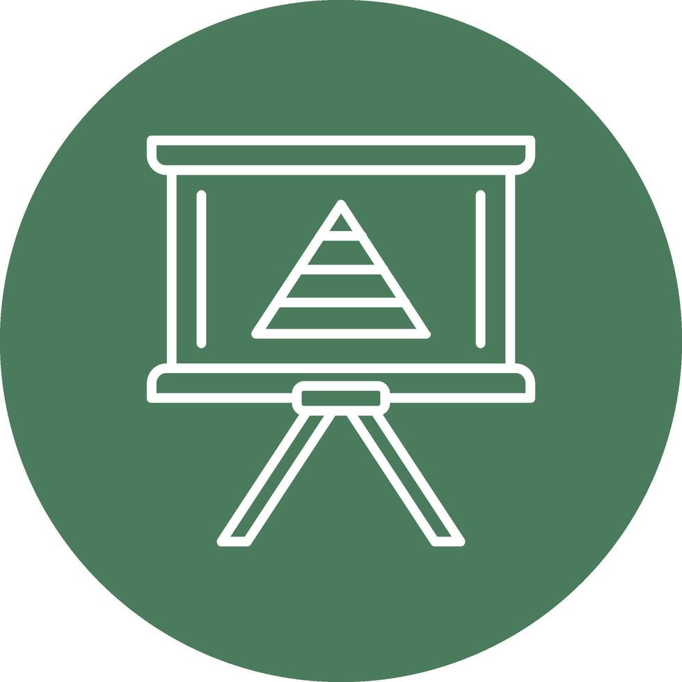 Pyramid Chart Line Multi Circle Icon vector