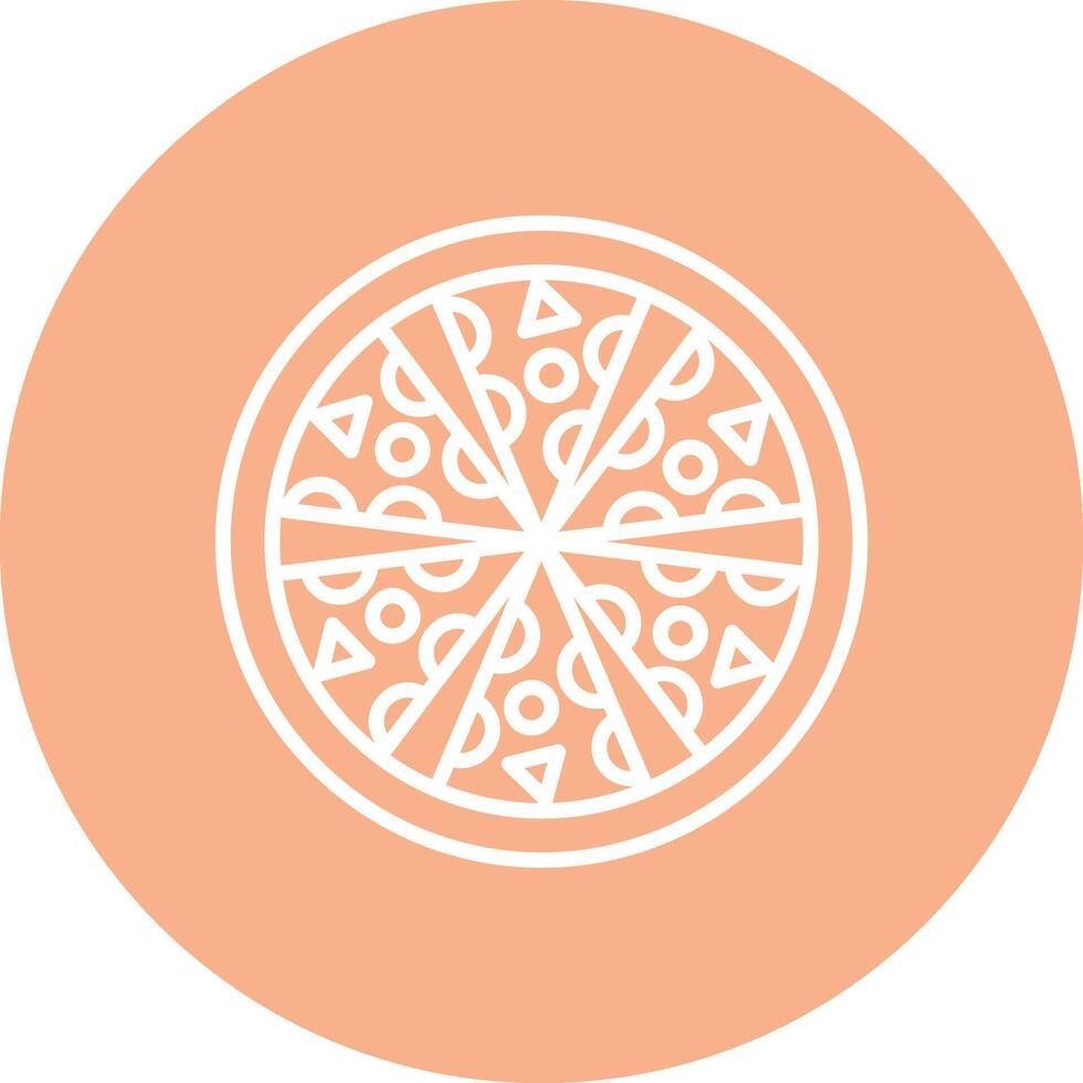 Pizza Line Multi Circle Icon vector