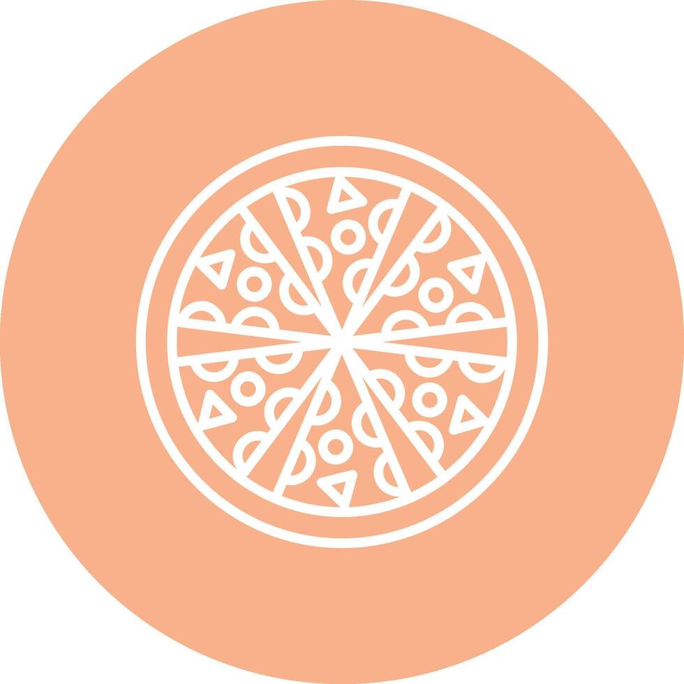 Pizza Line Multi Circle Icon vector